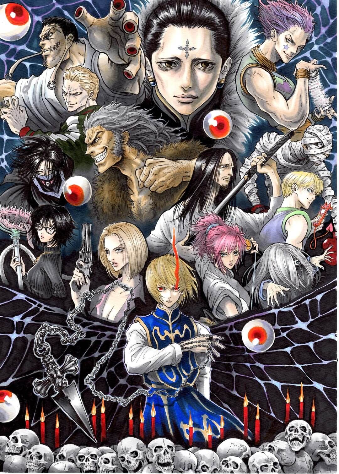 A group of characters in a dark setting anime wallpaper, 4K