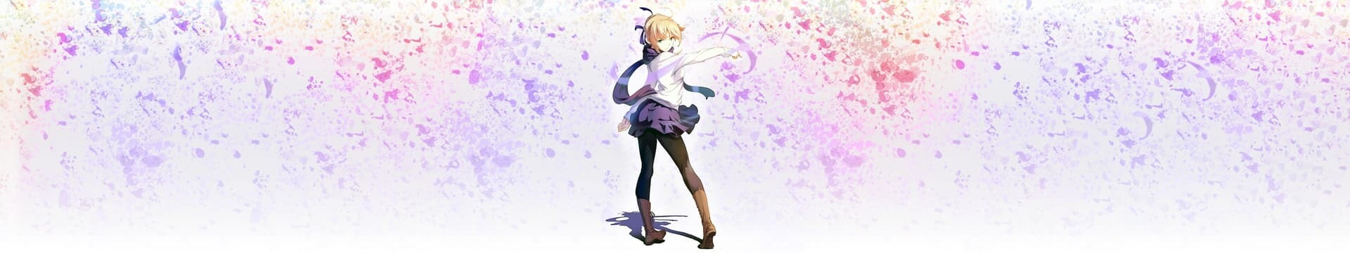 Anime girl in a school uniform, standing amidst a colorful splatter background anime wallpaper, 4K