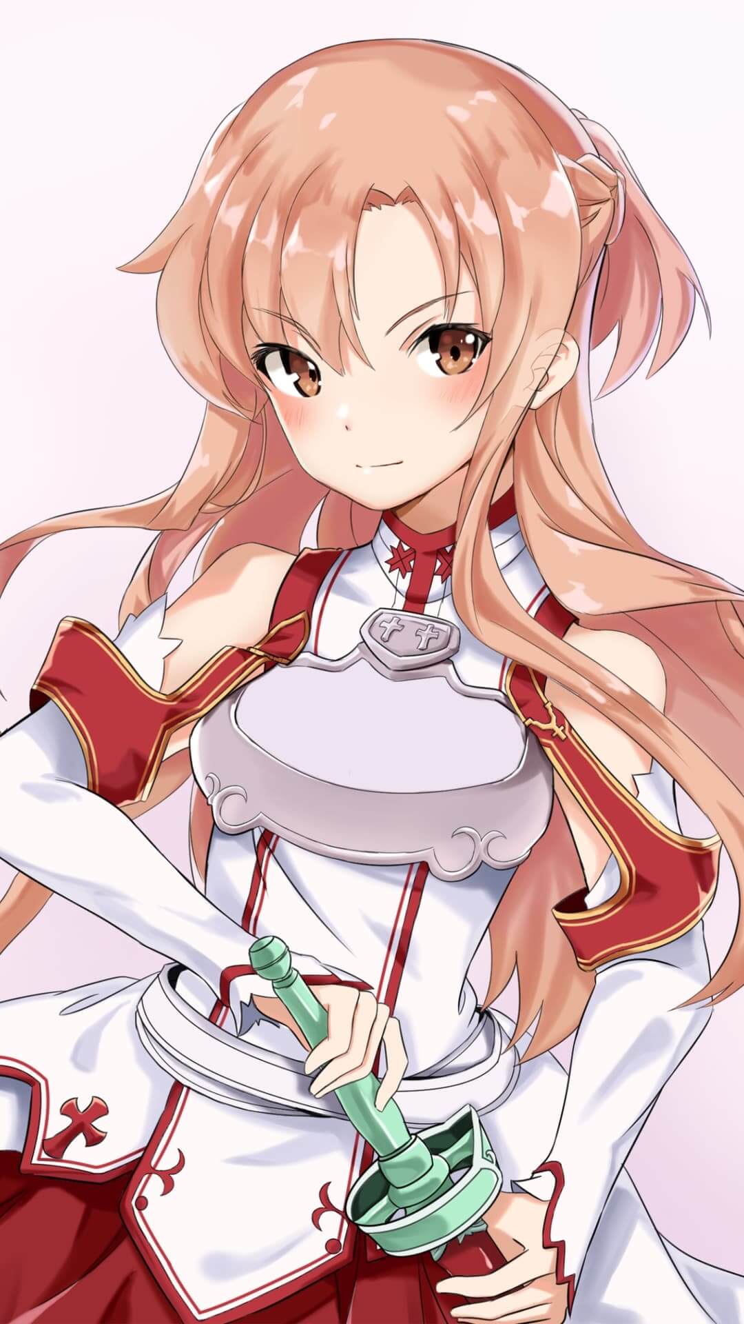 Anime girl warrior with sword, determined expression anime wallpaper, 4K