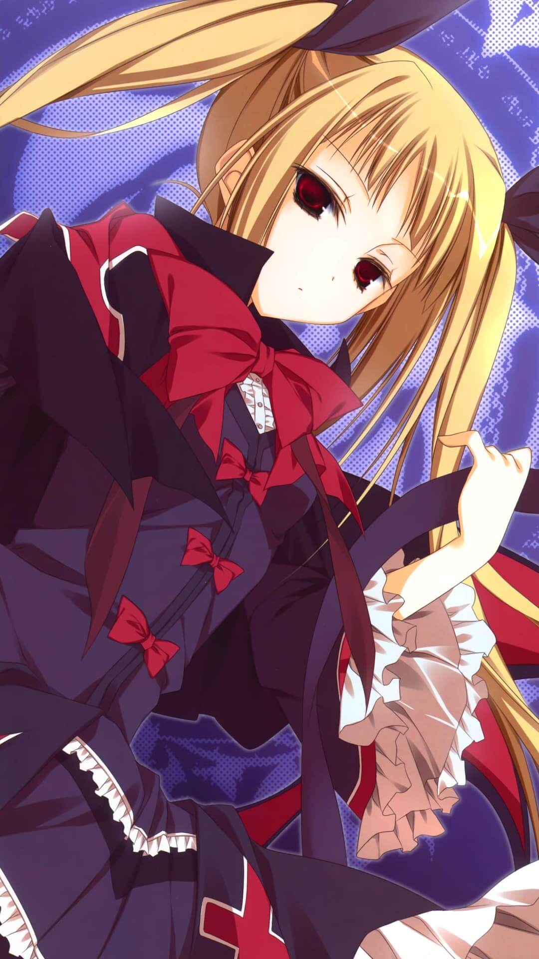 Anime girl with blonde hair in dark clothing anime wallpaper, 4K