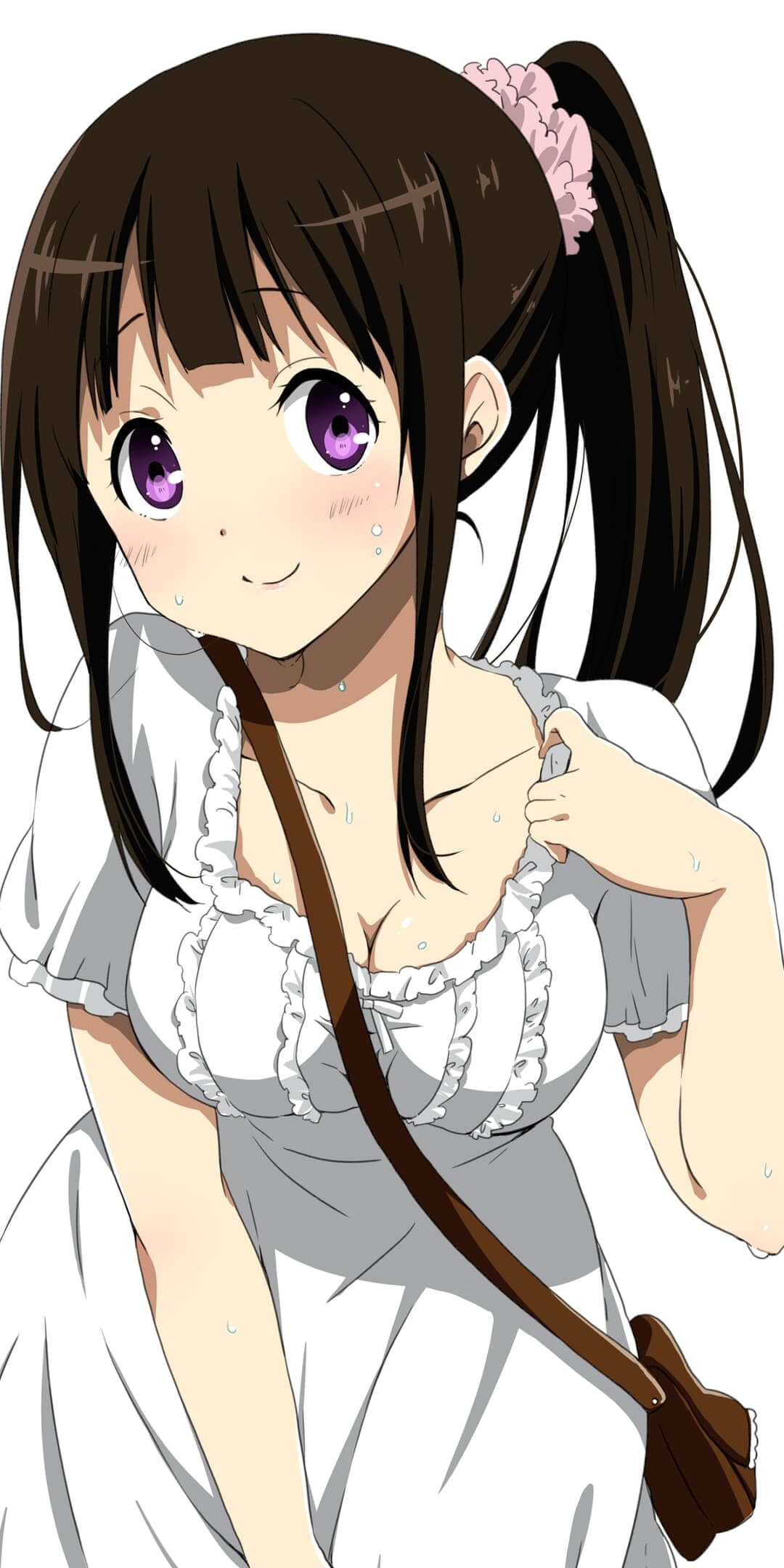 Cute anime girl in a white dress anime wallpaper, 4K