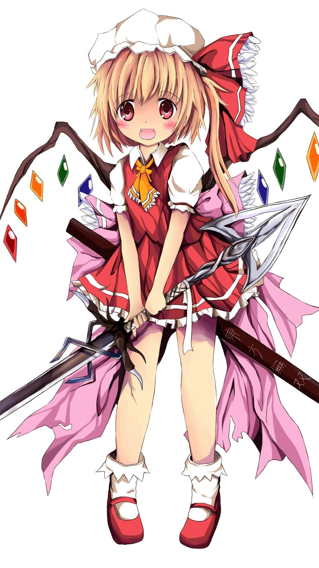 Cute anime girl with a weapon anime wallpaper, 4K