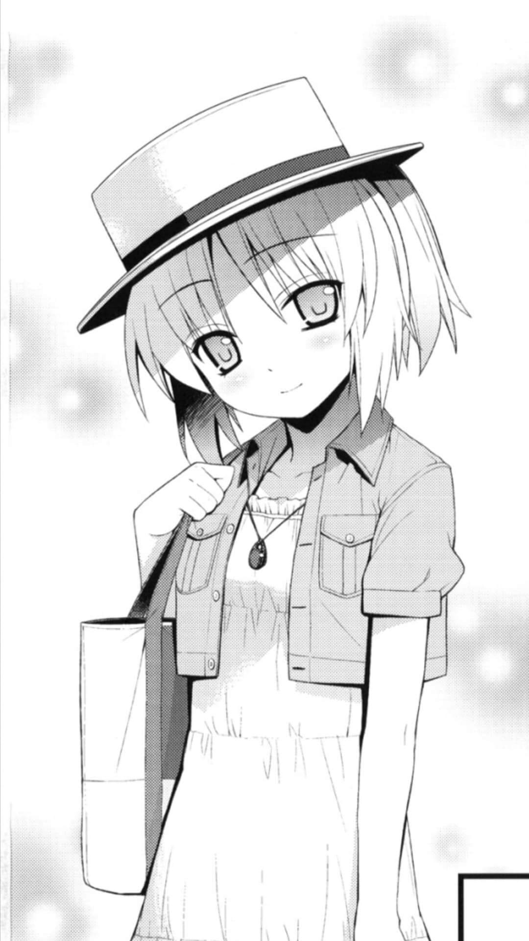 Cute girl with hat and dress on bright background anime wallpaper, 4K