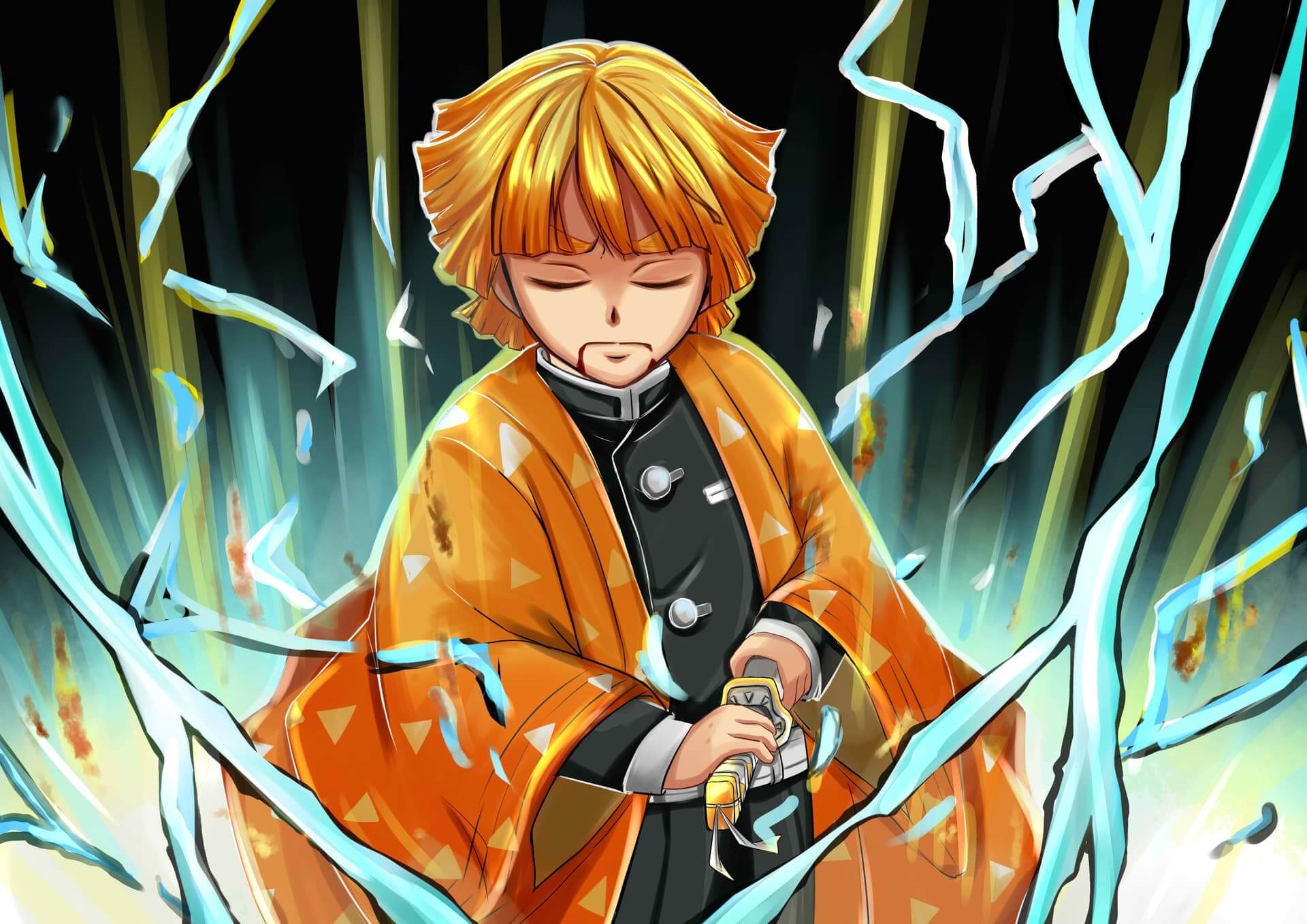 Demon Slayer character wielding a sword anime wallpaper, 4K
