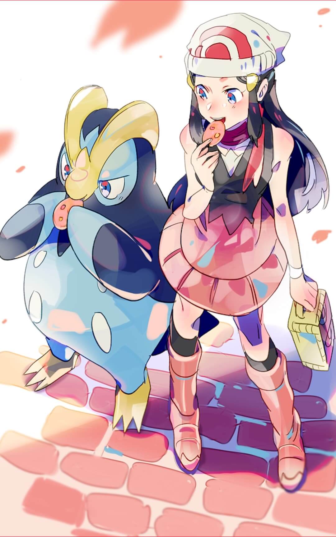 Girl with her penguin Pokémon anime wallpaper, 4K