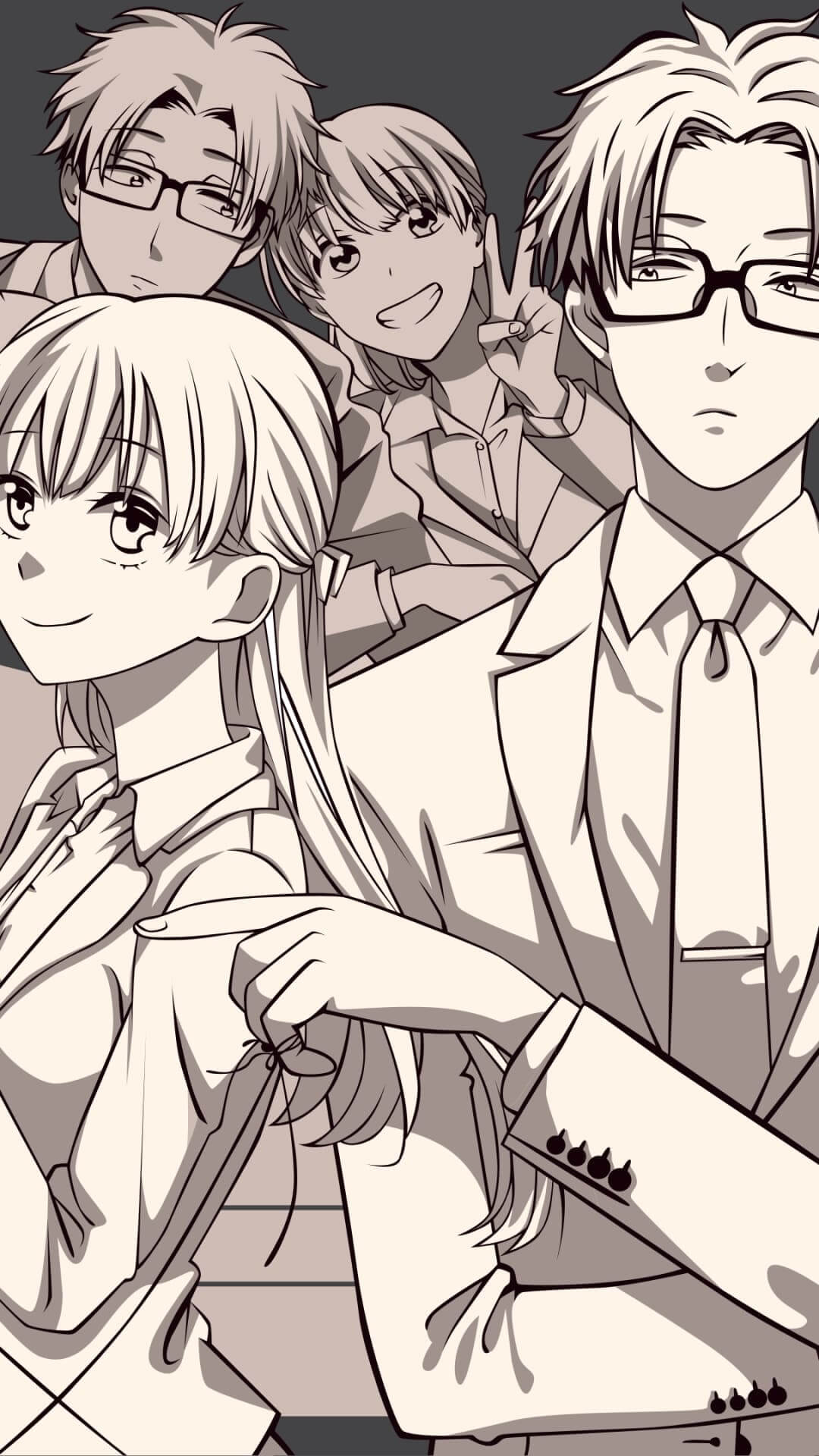 Group of anime characters posing together anime wallpaper, 4K