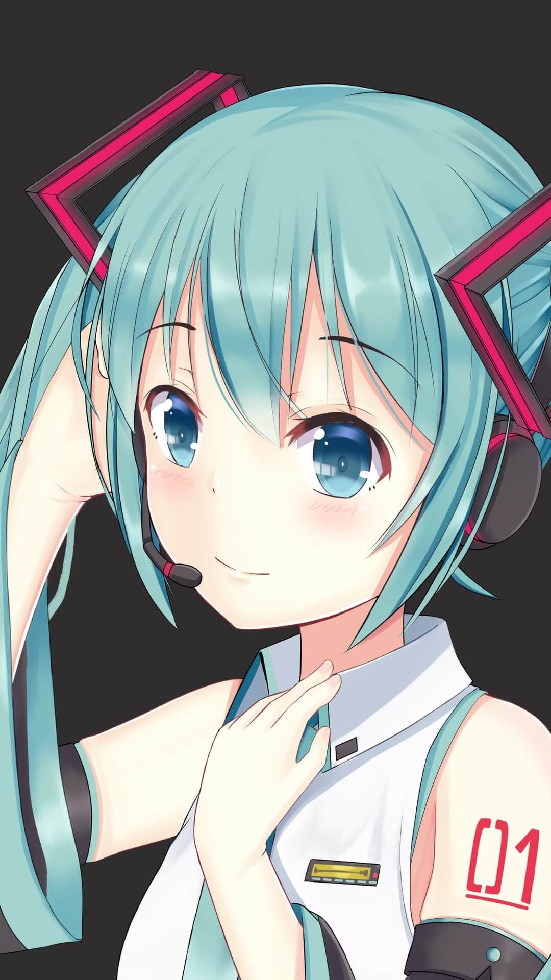 Hatsune Miku illustration, teal hair, pink accents anime wallpaper, 4K