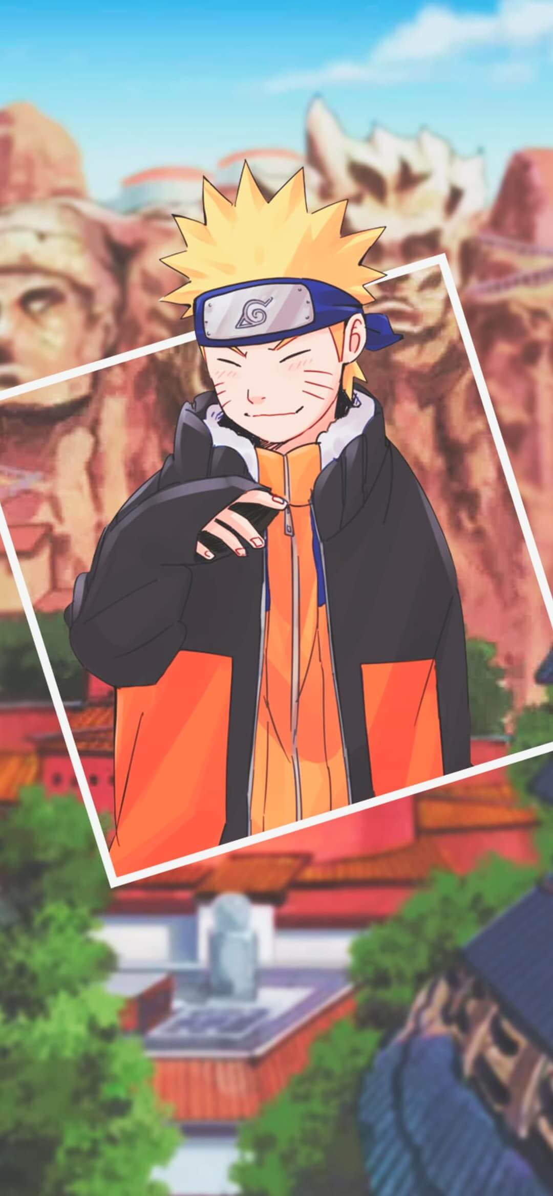 Naruto Uzumaki in a stylish jacket anime wallpaper, 4K