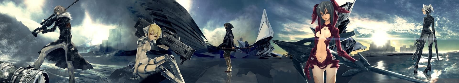 Sci-fi mecha action scene featuring female characters anime wallpaper, 4K