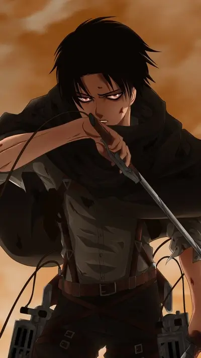 A bloodied warrior with a sword, ready for battle
