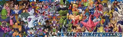 A collage of Dragon Ball Z characters