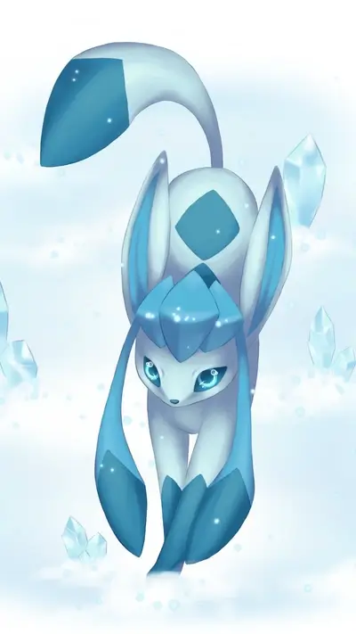 A cute blue Pokémon in snowy landscape