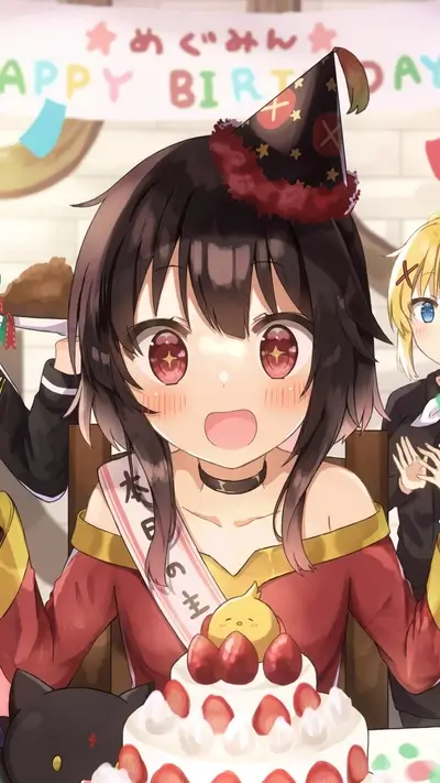 A cute girl celebrating her birthday with a cake