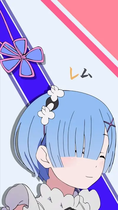 A cute girl with blue hair, a happy expression