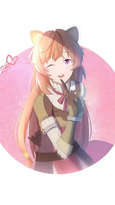 A cute girl with cat ears, winking mischievously