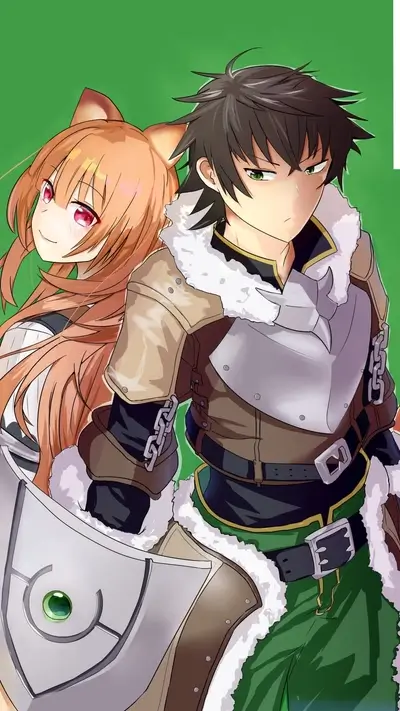 A fantasy couple, a girl with orange hair and a boy with brown hair