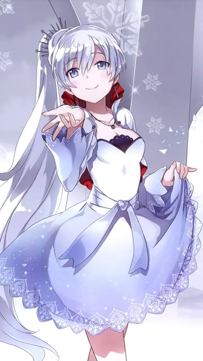 A girl in a beautiful white dress