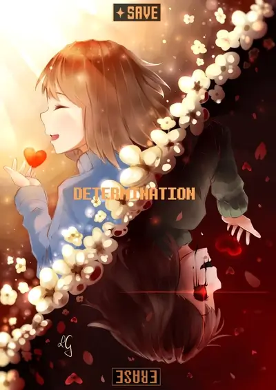 A girl with a broken heart, surrounded by flowers