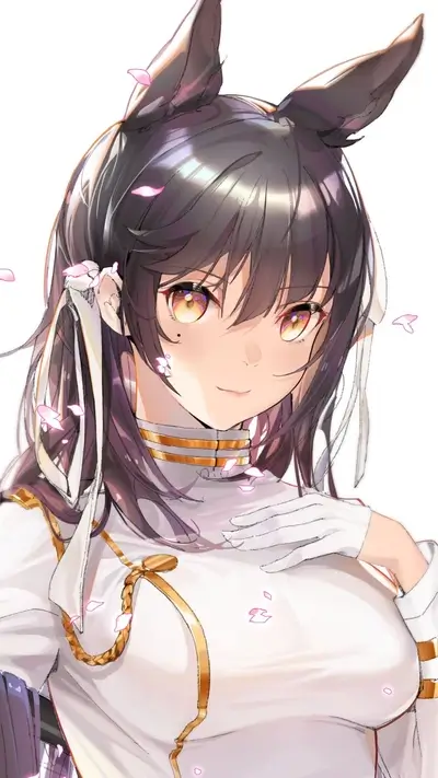 A girl with dark hair and bunny ears
