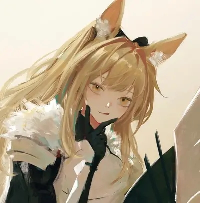 A girl with fox ears and blonde hair