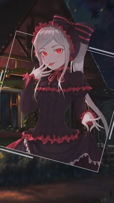 A gothic lolita girl in a dark setting