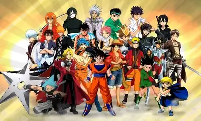 A group of popular anime characters