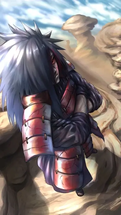 A lone figure in desert attire, arms crossed, gazes intensely