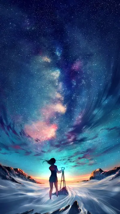 A lone figure photographs a breathtaking celestial event