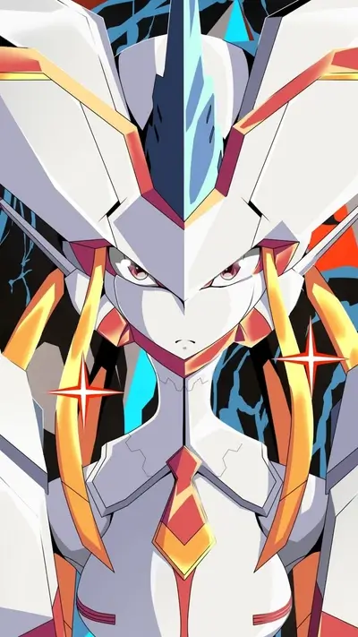 A mecha girl in a powerful stance
