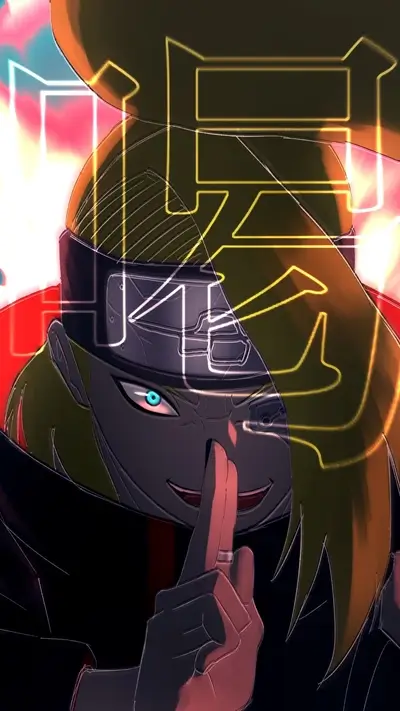 A mysterious figure with blonde hair, dark clothing, and a single visible eye