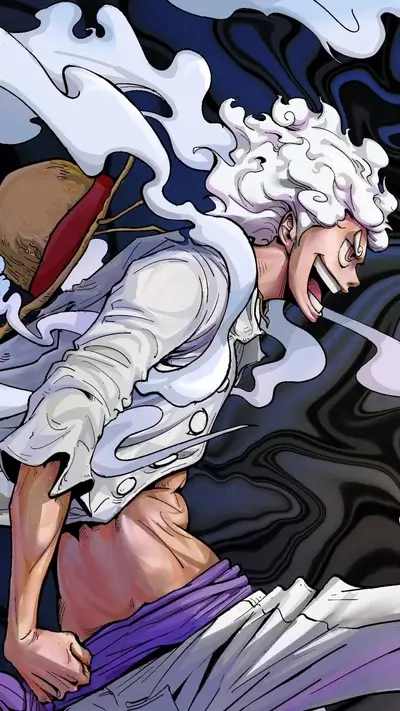A powerful character with white hair and a white outfit