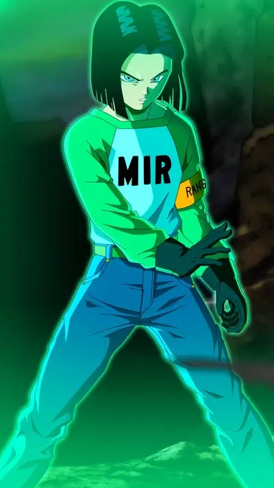 A powerful female character in a green outfit