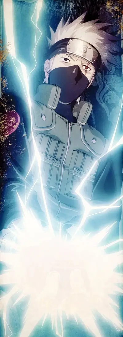 A powerful ninja surrounded by lightning