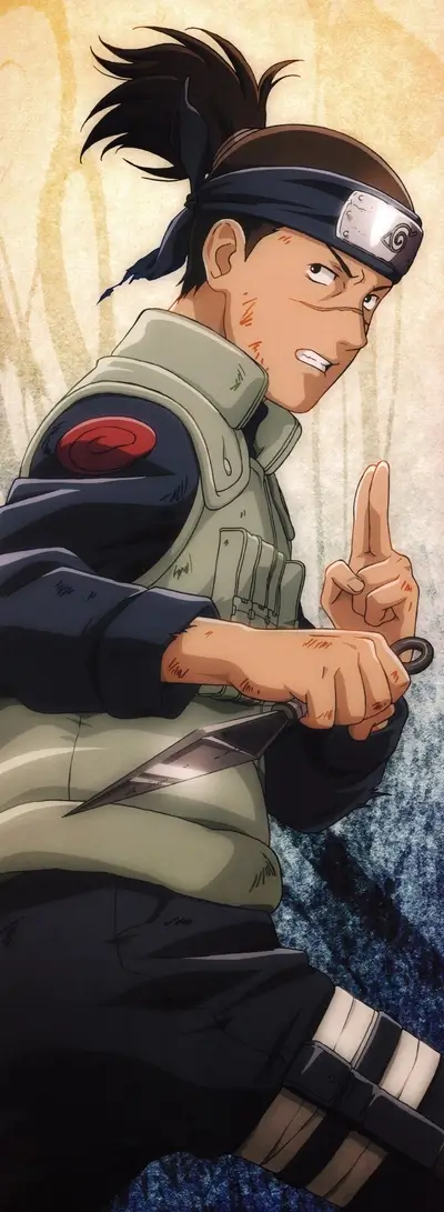 A scarred ninja wielding a kunai
