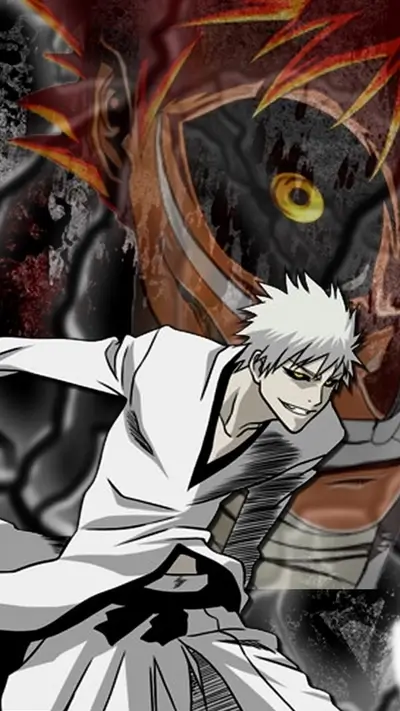 A stylized illustration of a Bleach character