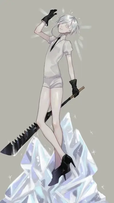 A stylized illustration of a character