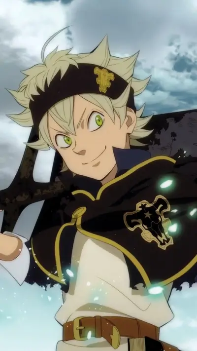 A young boy with spiky blonde hair and a black cloak