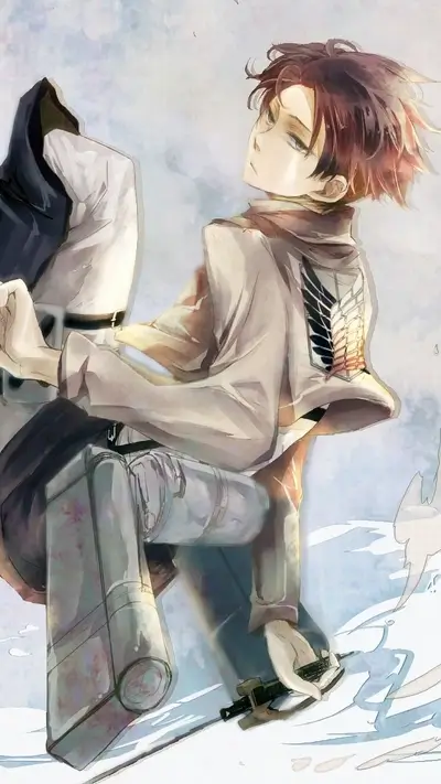 A young man in a beige jacket glides on a snowy surface
