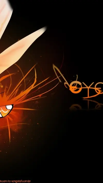 Abstract fiery artwork with stylized lettering