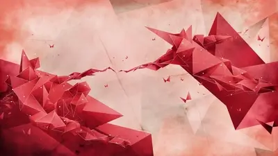 Abstract red geometric shapes