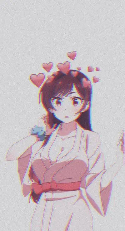 Aesthetic glitch effect on a girl