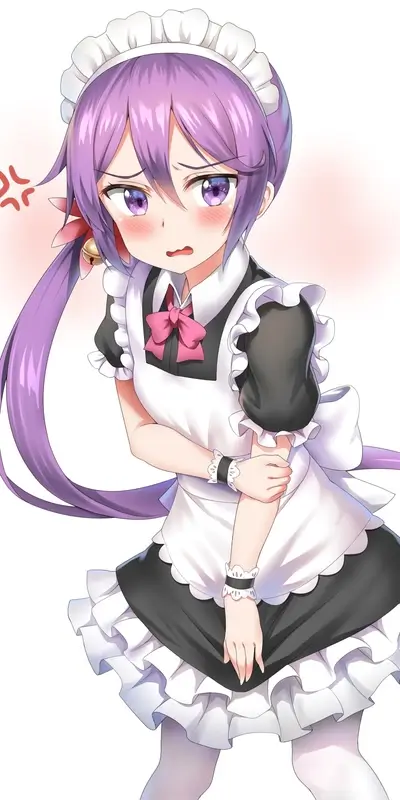 Angry maid in a frilly dress