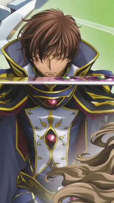Anime character in elaborate attire holding a sword