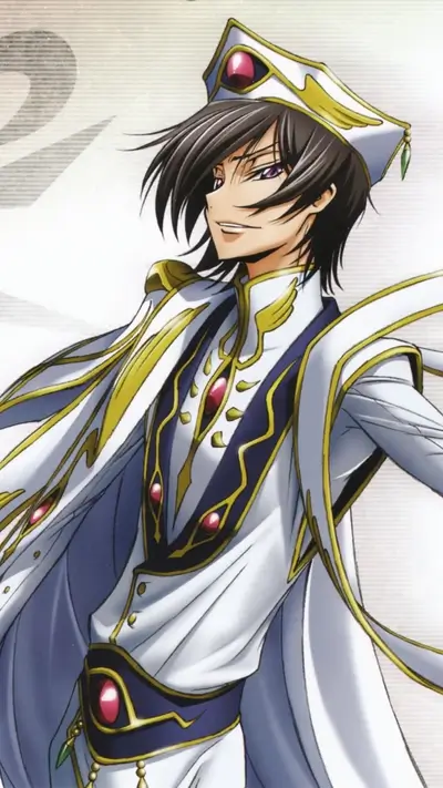 Anime character in elaborate white and gold attire