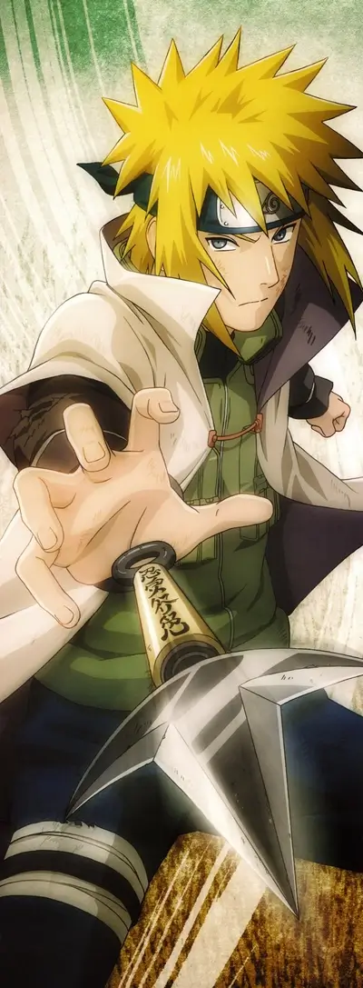 Anime character with spiky blond hair and a kunai