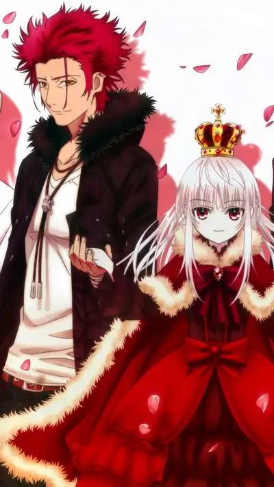 Anime characters in red and white clothing