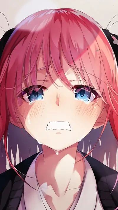Anime girl crying with tears falling down face, expressing sadness