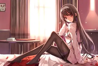 Anime girl in a bedroom