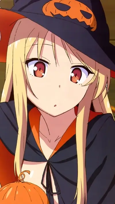Anime girl in a Halloween costume