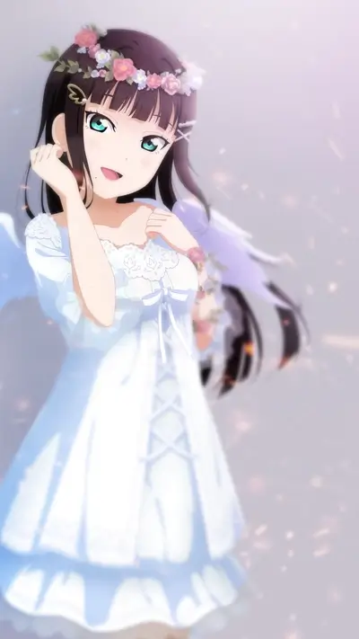 Anime girl in a white dress